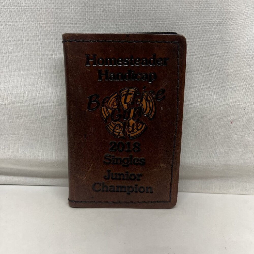 Leather Card Wallet Homesteader Handicap Beatrice Gun Club 2018 Singles Jr Champ